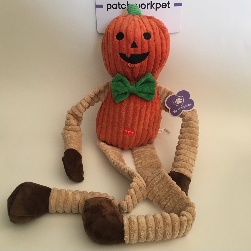 Dog Toy 24” Snuggler Long Limbs Pumpkin with Squeaker NEW | Patchwork Pets